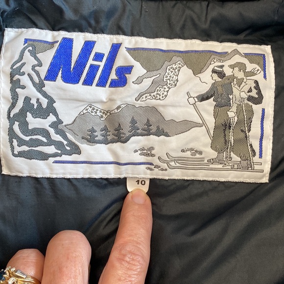 VNTG 1990 NILS Black Satin One Piece Ski Suit Sz 10 - Picture 8 of 15